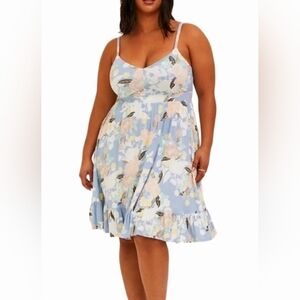 Torrid Blue Floral Midi Dress